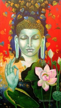 Religious Painting - buddha and lotus Buddhism
